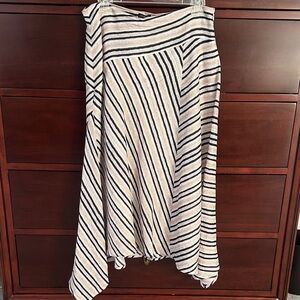 Ann Taylor Asymmetrical Striped Skirt in Black and Cream